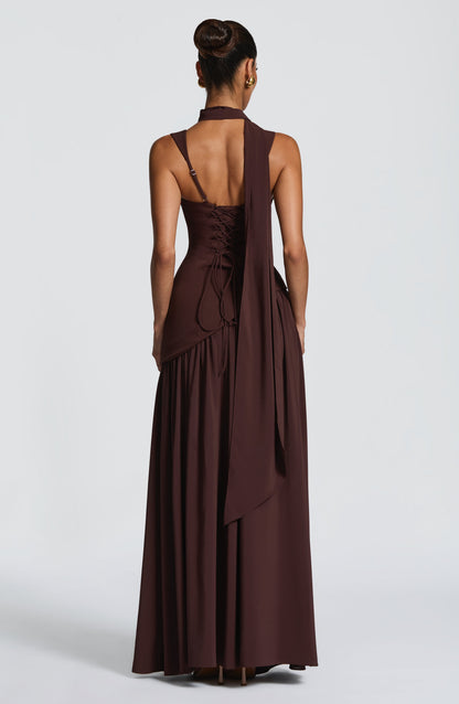 Vestido largo de verano Samantha Plum Brown