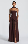 Vestido largo de verano Samantha Plum Brown