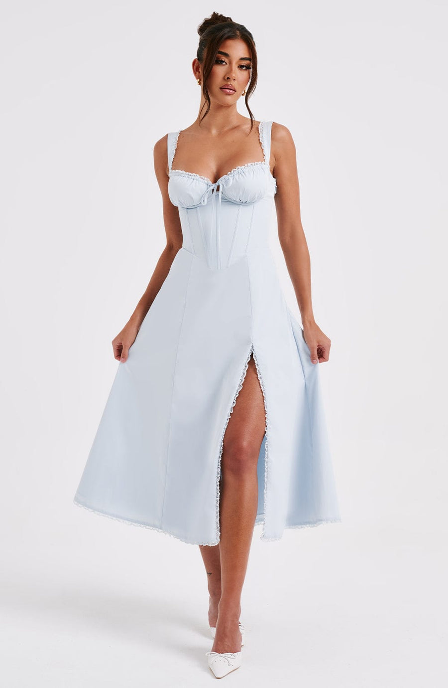Vestido de verano midi Chloe Blue - Perfecto para los días de verano