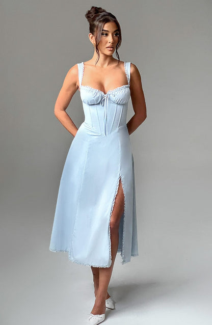 Vestido de verano midi Chloe Blue - Perfecto para los días de verano