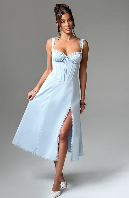 Vestido de verano midi Chloe Blue - Perfecto para los días de verano