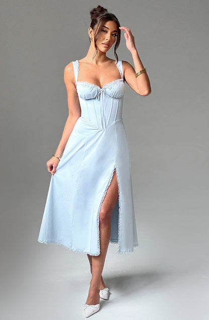 Vestido de verano midi Chloe Blue - Perfecto para los días de verano