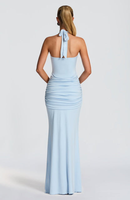 Vestido largo de verano Chloe Glacier Blue