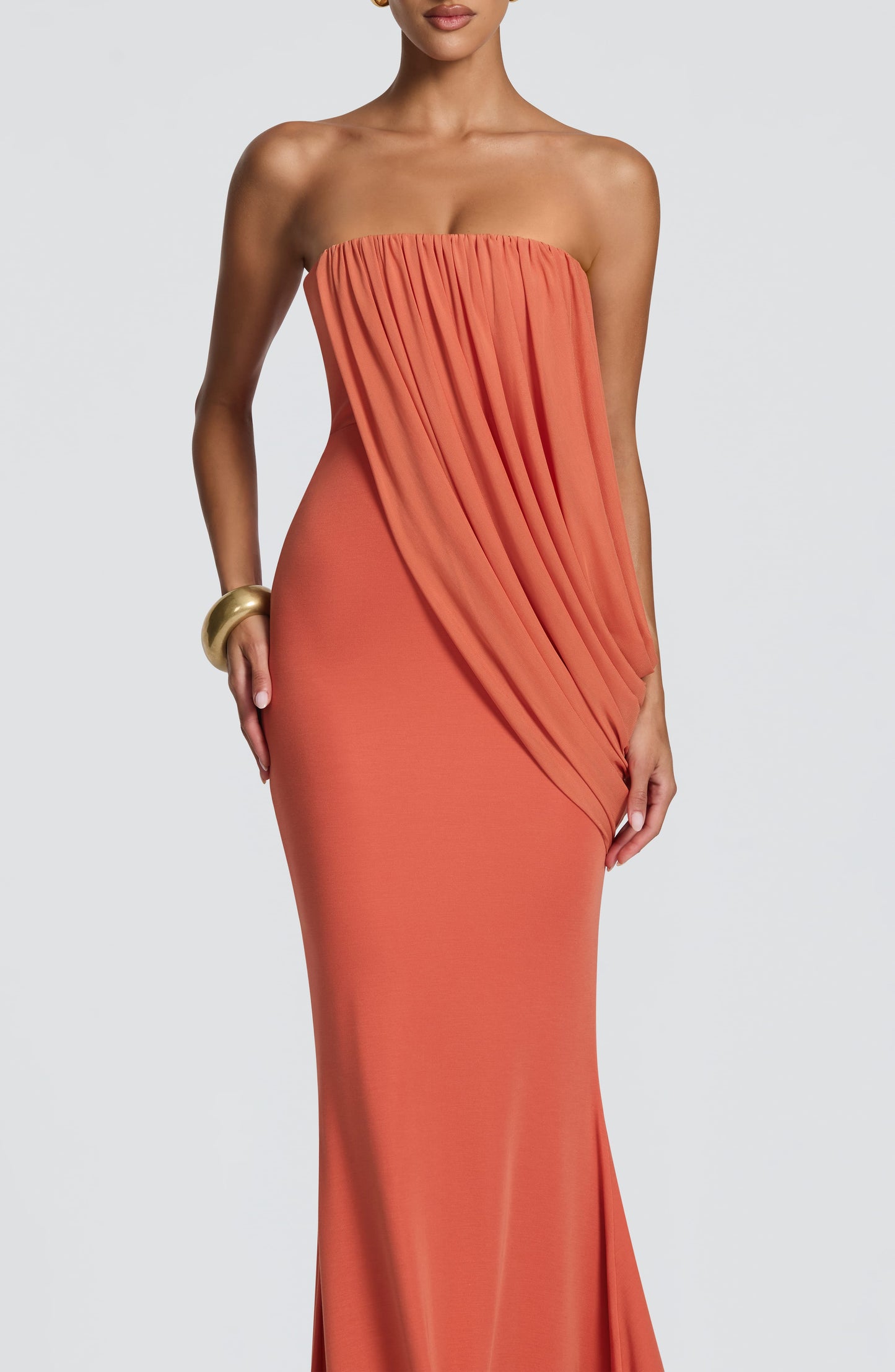 Vestido largo de verano Sophia en naranja quemado