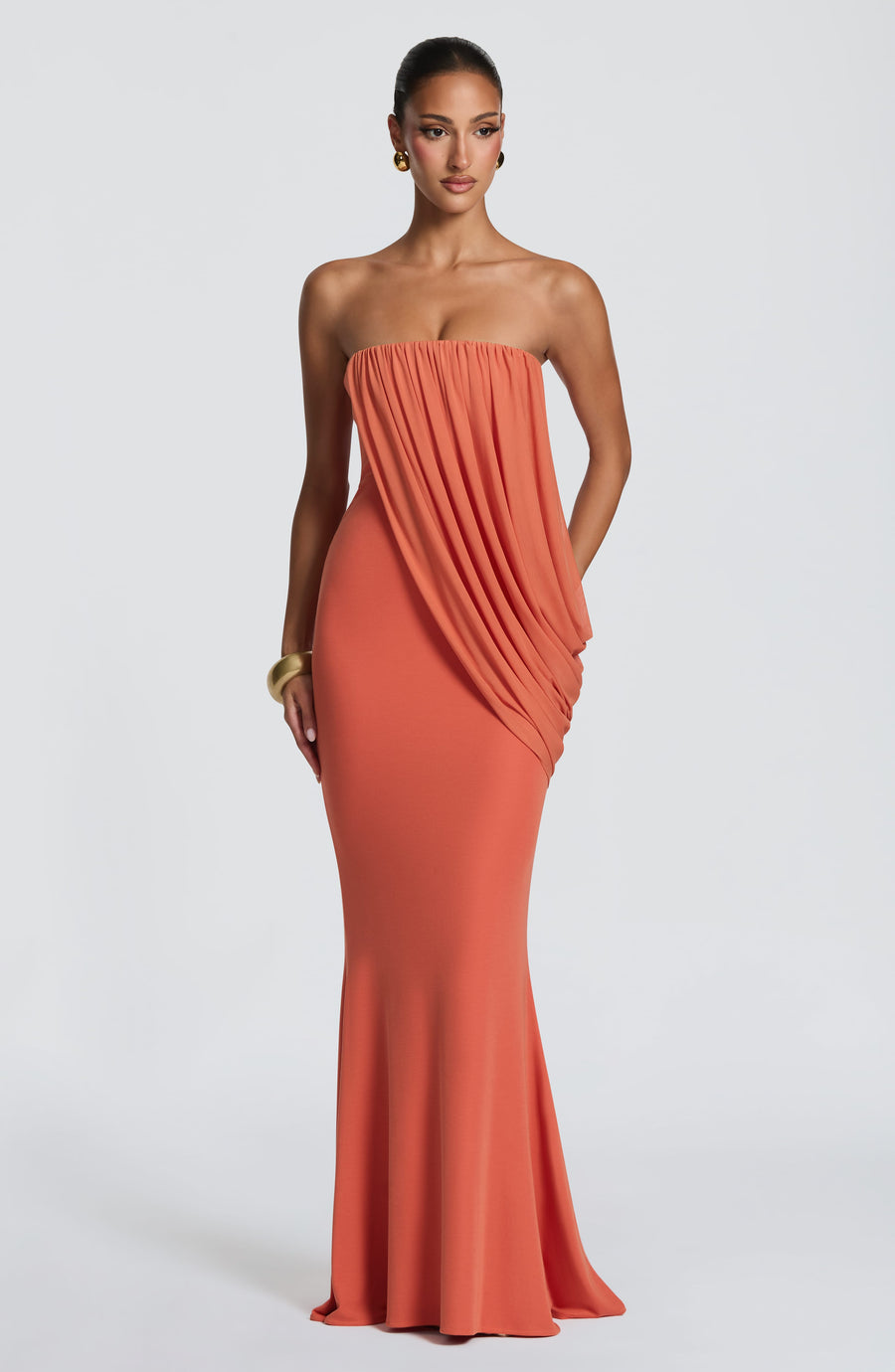 Vestido largo de verano Sophia en naranja quemado