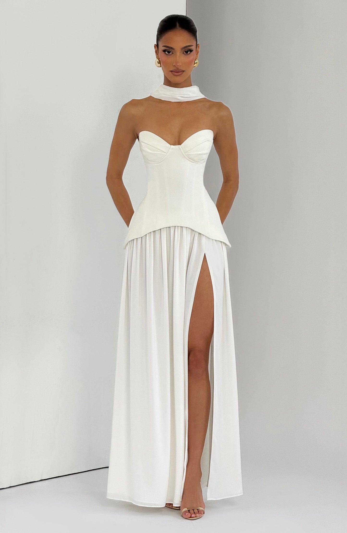 Vestido largo de verano Sophia Ivory