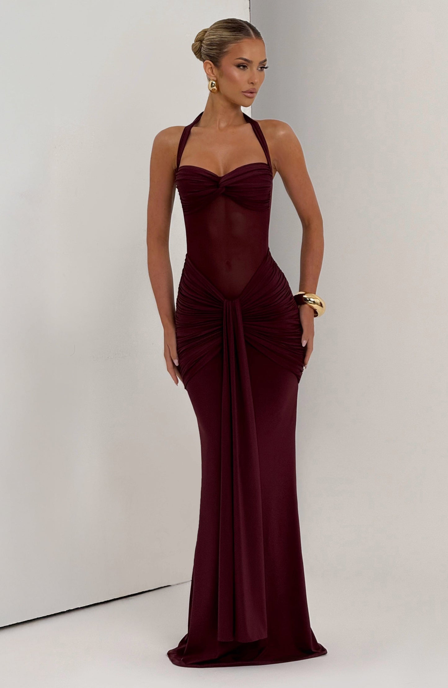 Vestido largo de verano Sophia Cherry Lacquer