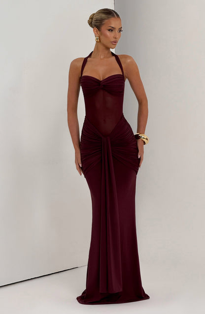 Vestido largo de verano Sophia Cherry Lacquer