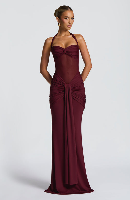 Vestido largo de verano Sophia Cherry Lacquer