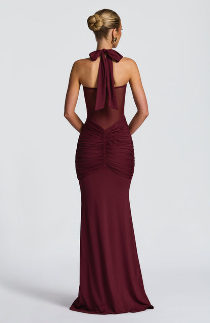 Vestido largo de verano Sophia Cherry Lacquer