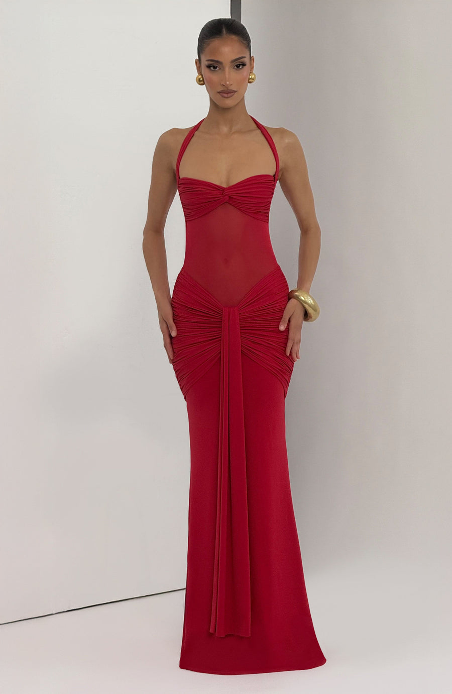 Vestido maxi Sophia rojo para el verano
