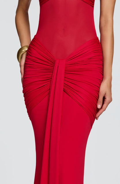 Vestido maxi Sophia rojo para el verano