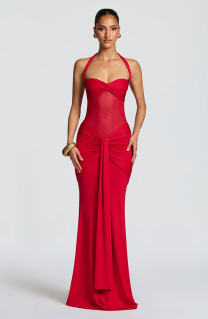 Vestido maxi Sophia rojo para el verano