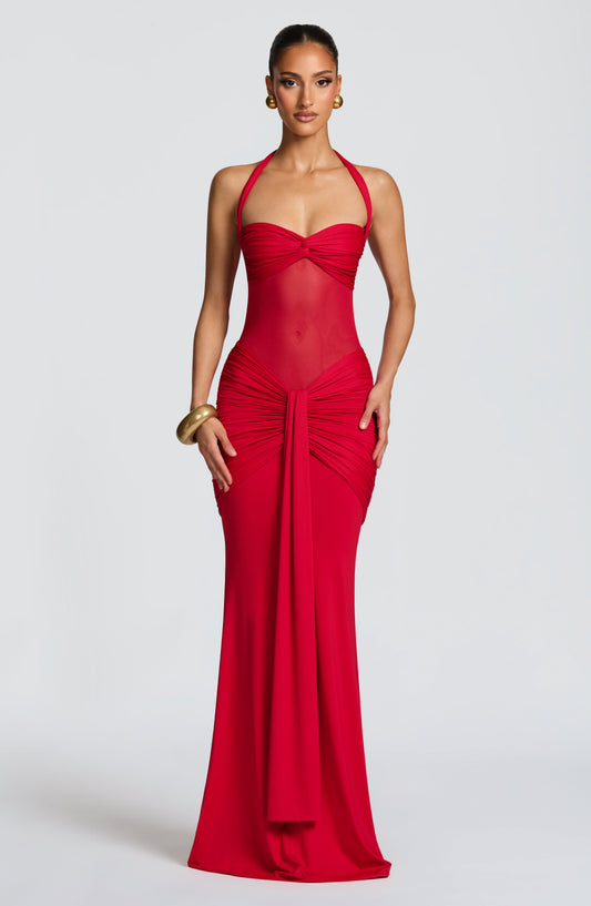 Vestido maxi Sophia rojo para el verano