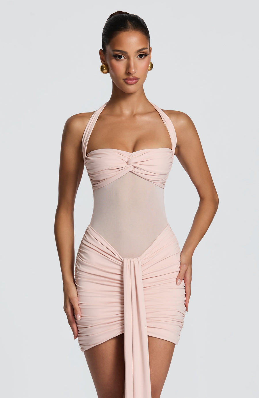 Minivestido de verano Chloe color rosa empolvado