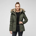 Chaqueta de plumas acolchada con capucha para mujer