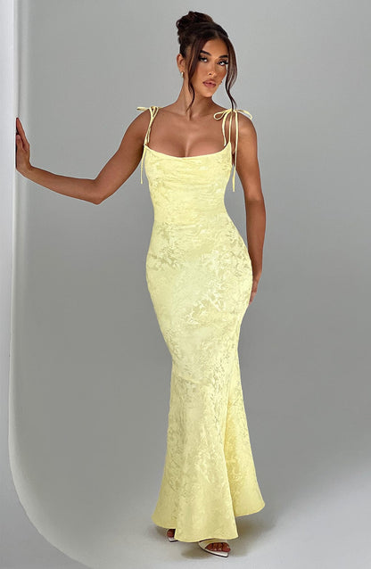 Vestido largo de verano Chloe Lemon