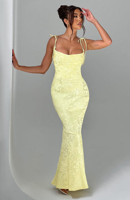 Vestido largo de verano Chloe Lemon