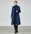 Gabardina de invierno para mujer con diseño de botonadura sencilla