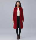 Gabardina de invierno para mujer con diseño de botonadura sencilla