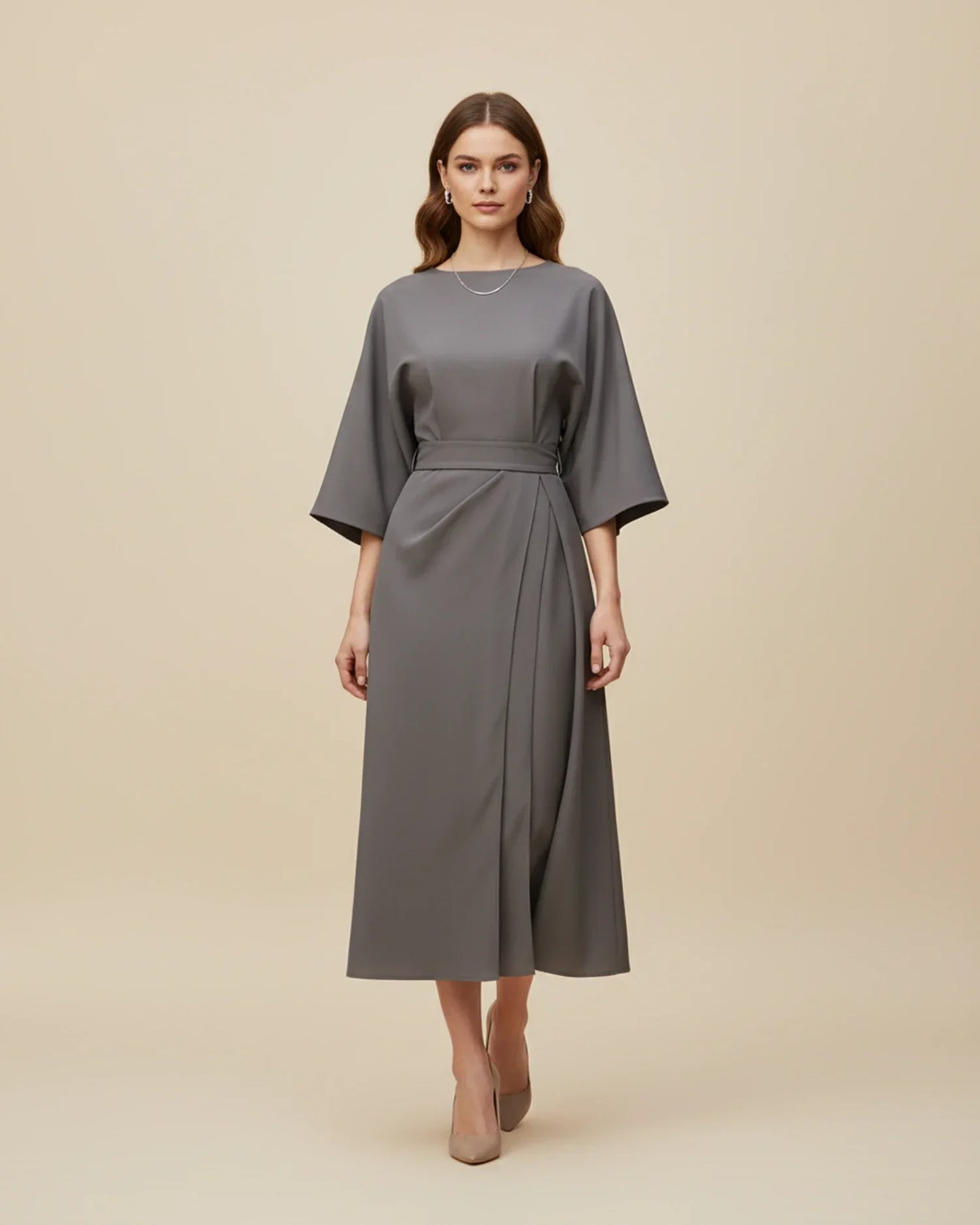 Luvrefashion | Chic Dress with Belt and Lantern Sleeves in Black - image 15