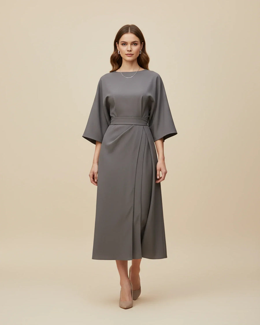 Luvrefashion | Chic Dress with Belt and Lantern Sleeves in Black - image 15