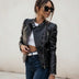 Chaqueta de motorista entallada para mujer - Negro
