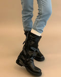 Botas de media caña con hebilla para mujer