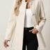Blazer business casual con cuello alto para mujer - Beige