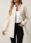 Blazer business casual con cuello alto para mujer