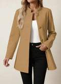 Blazer business casual con cuello alto para mujer