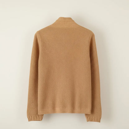 Luvrefashion | Ladies' Knitted Winter Cardigan Sweater in Brown - side view