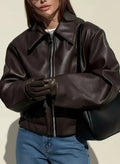 Chaqueta corta con cuello para mujer