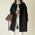 Abrigo de invierno elegante sin cuello para mujer - Black