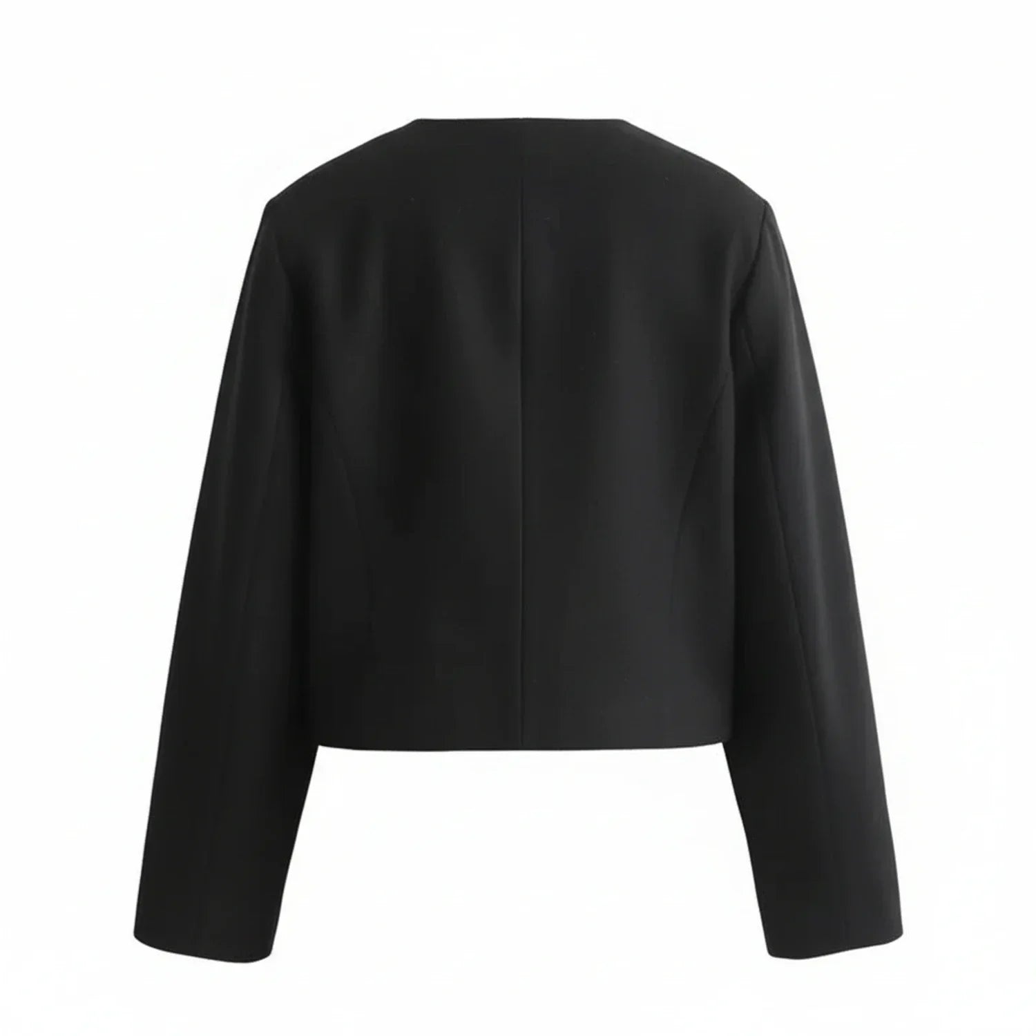 Luvrefashion | Cropped Collarless Blazer for in Khaki - styled look
