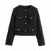 Americana corta sin cuello para mujer - Negro