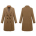 Abrigo de invierno cruzado acogedor para mujer - Khaki
