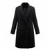 Abrigo de invierno cruzado acogedor para mujer - Black
