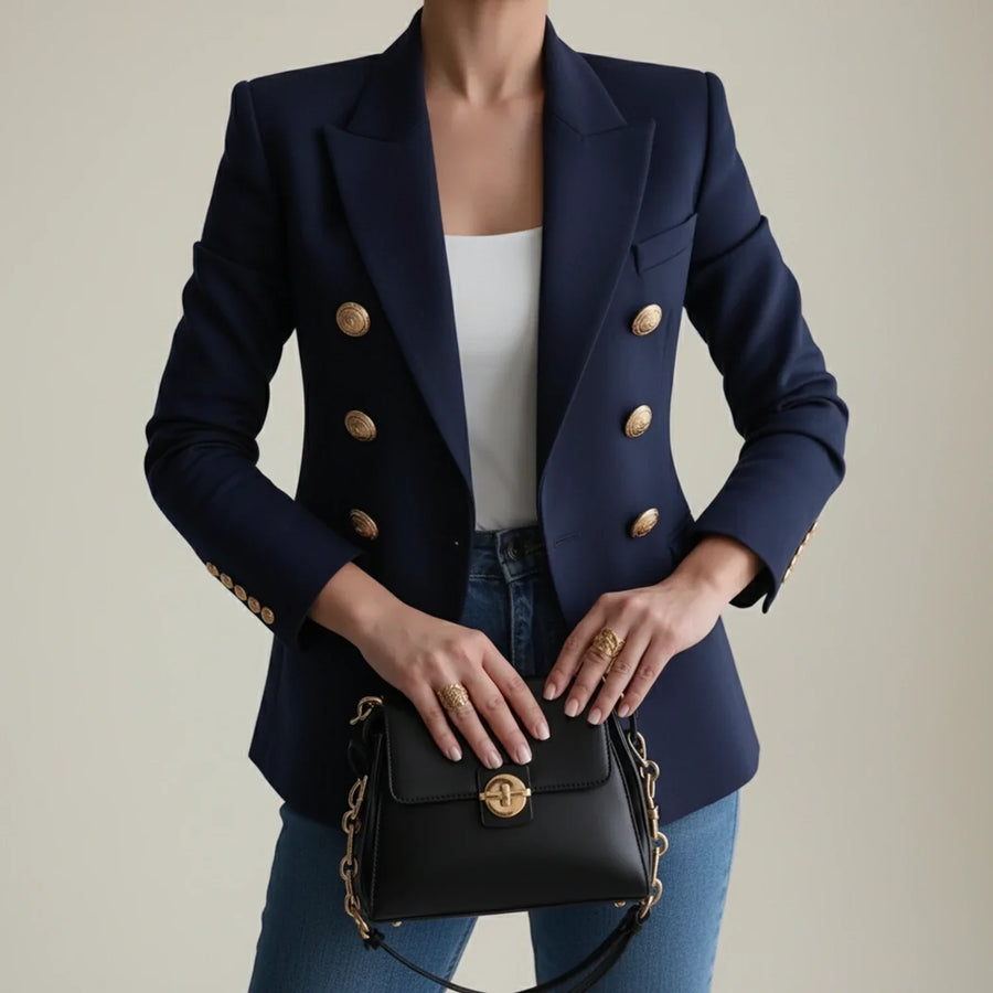 Luvrefashion | Tailored Double Breasted Blazer for in White - side view