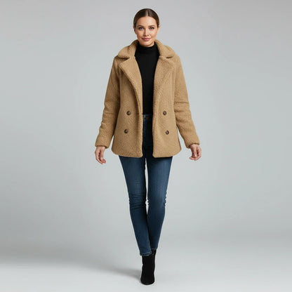 Luvrefashion | Double Breasted Jacket for in Khaki - back view