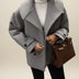 Gabardina de invierno cruzada para mujer - Gris