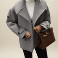Gabardina de invierno cruzada para mujer
