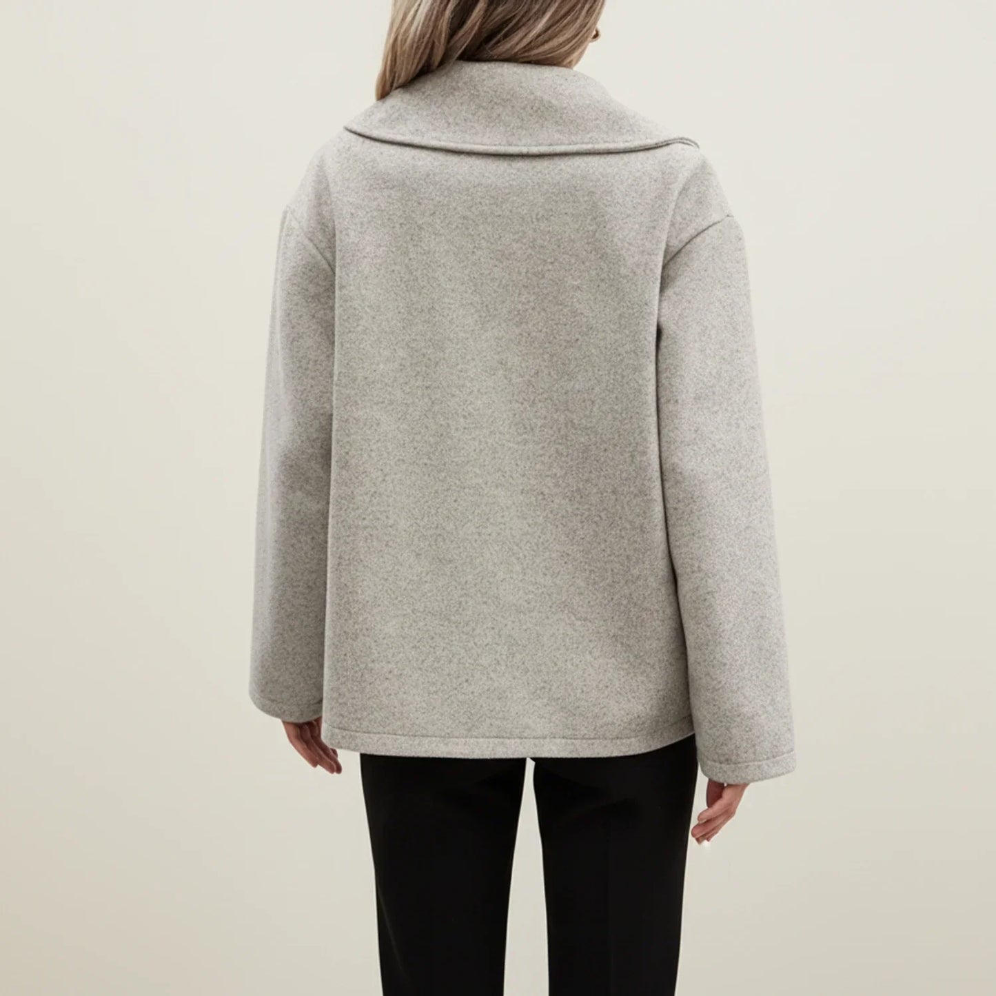 Luvrefashion | Double Breasted Winter Pea Coat for in Gray - styled look