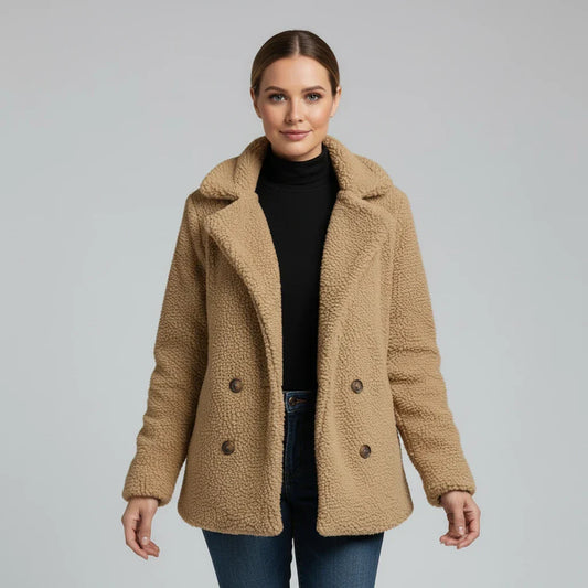 Luvrefashion | Double Breasted Jacket for in Khaki - front view