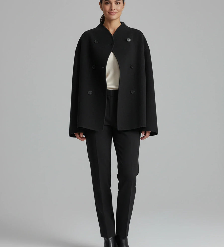 Luvrefashion | Ladies' Collarless Double Breasted Short Jacket in Khaki - image 6