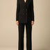 Traje de pantalón de doble botonadura elegante para mujer - Negro