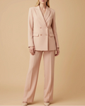 Traje de pantalón de doble botonadura elegante para mujer