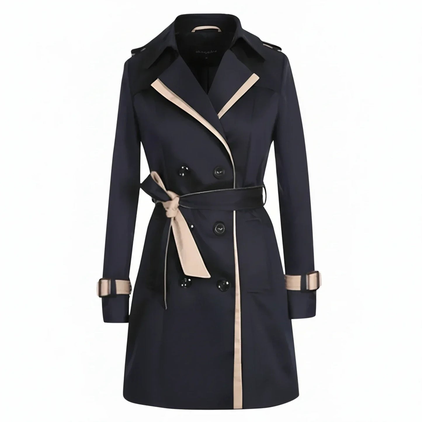 Luvrefashion | Double Breasted Trench Coat for in Black - back view