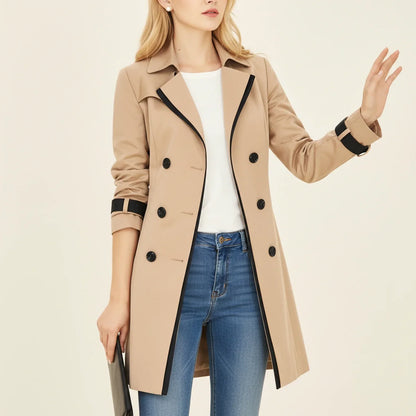 Luvrefashion | Double Breasted Trench Coat for in Black - detail view