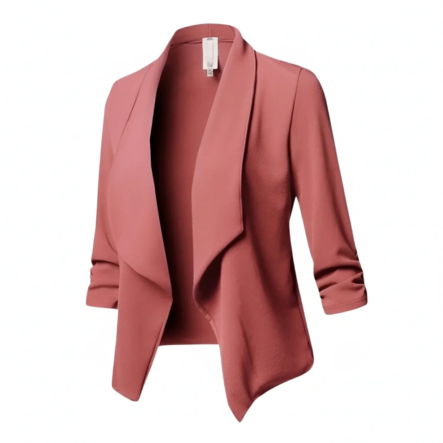 Luvrefashion | Draped Front Blazer for in Pink - front view